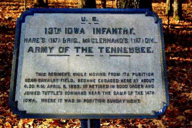 U.S. 13TH IOWA INFANTRY MEMORIAL PLAQUE I