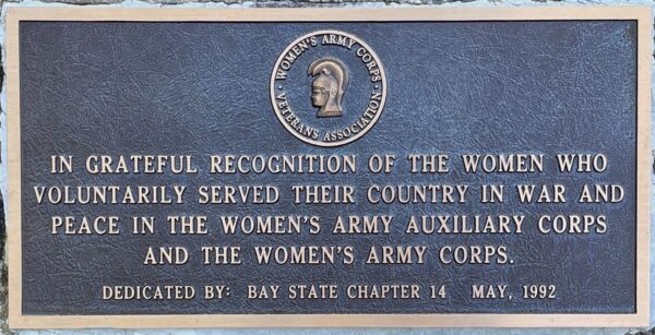 MASSACHUSETTS NATIONAL CEMETERY WOMEN’S ARMY CORPS MEMORIAL PLAQUE