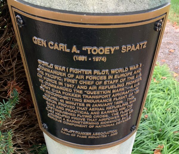 GEN CARL A. “TOOEY” SPATZ MEMORIAL PLAQUE