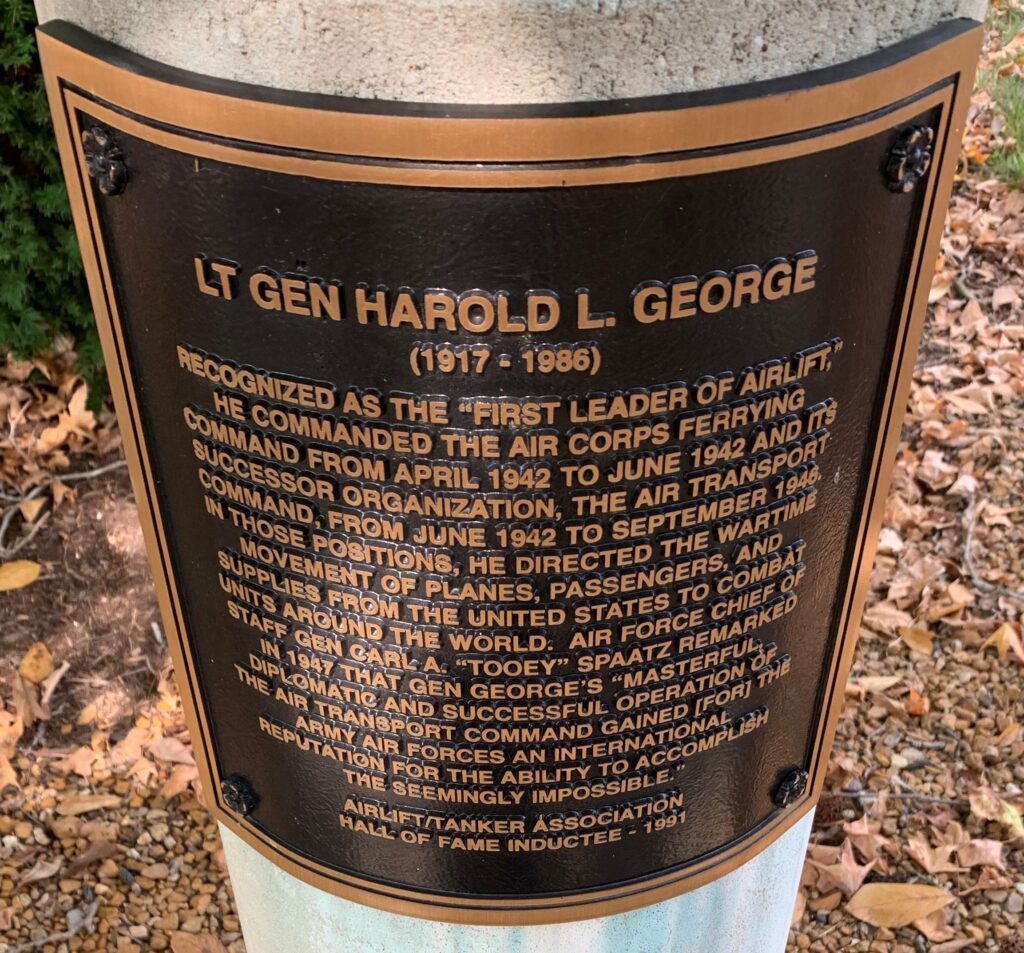 LT GEN HAROLD L. GEORGE MEMORIAL PLAQUE