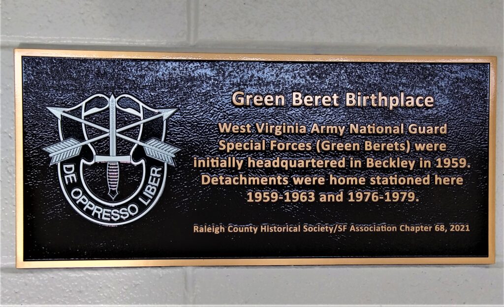GREEN BERET BIRTHPLACE MEMORIAL PLAQUE
