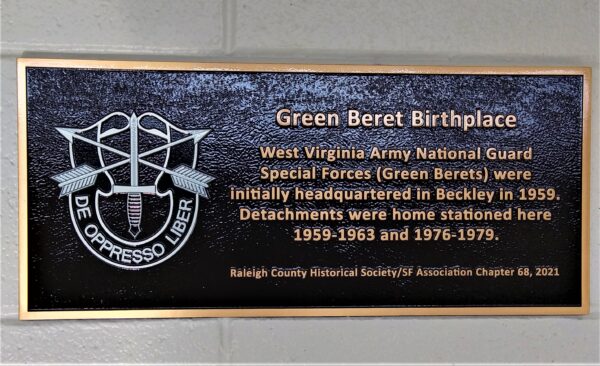 GREEN BERET BIRTHPLACE MEMORIAL PLAQUE