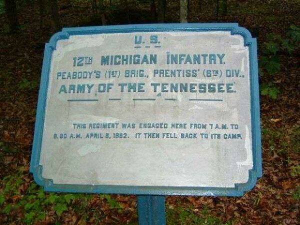 U.S. 12TH MICHIGAN INFANTRY MEMORIAL PLAQUE I