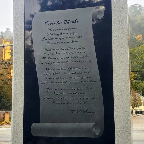 MORGAN COUNTY VIETNAM VETERANS MEMORIAL BACK CLOSE-UP