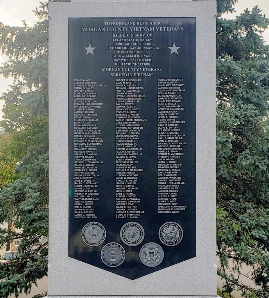 MORGAN COUNTY VIETNAM VETERANS MEMORIAL FRONT CLOSE-UP