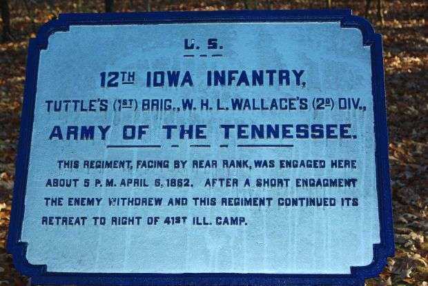 U.S. 12TH IOWA INFANTRY MEMORIAL PLAQUE I