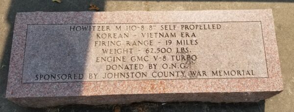 HOWITZER M 110-8 8″ SELF PROPELLED MEMORIAL STONE
