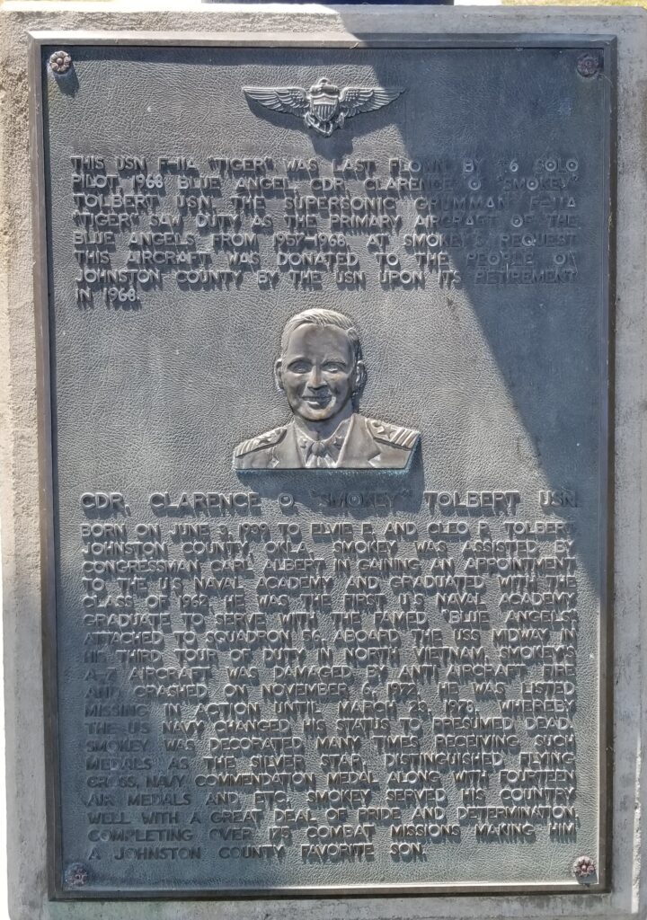 CRD. CLARENCE “SMOKEY” TOLBERT USN MEMORIAL AIRCRAFT PLAQUE