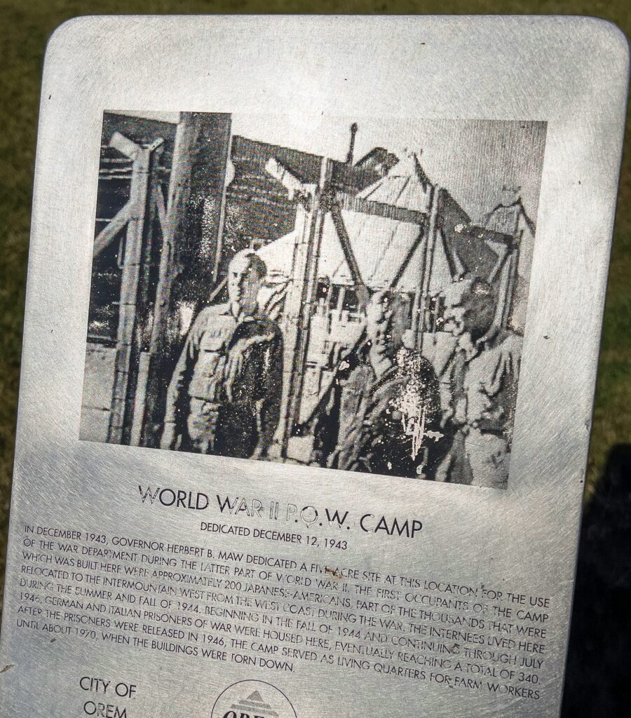 WORLD WAR II P.O.W. CAMP MEMORIAL PLAQUE