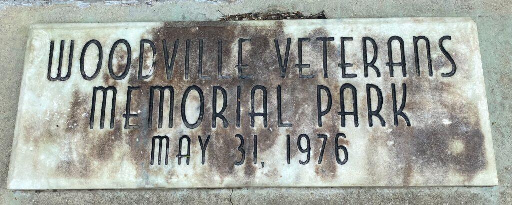 WOODVILLE VETERANS MEMORIAL PARK STONE
