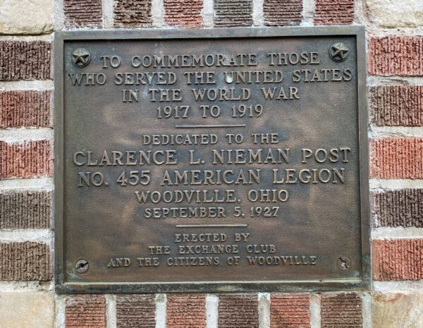 WOODVILLE WORLD WAR MEMORIAL PLAQUE