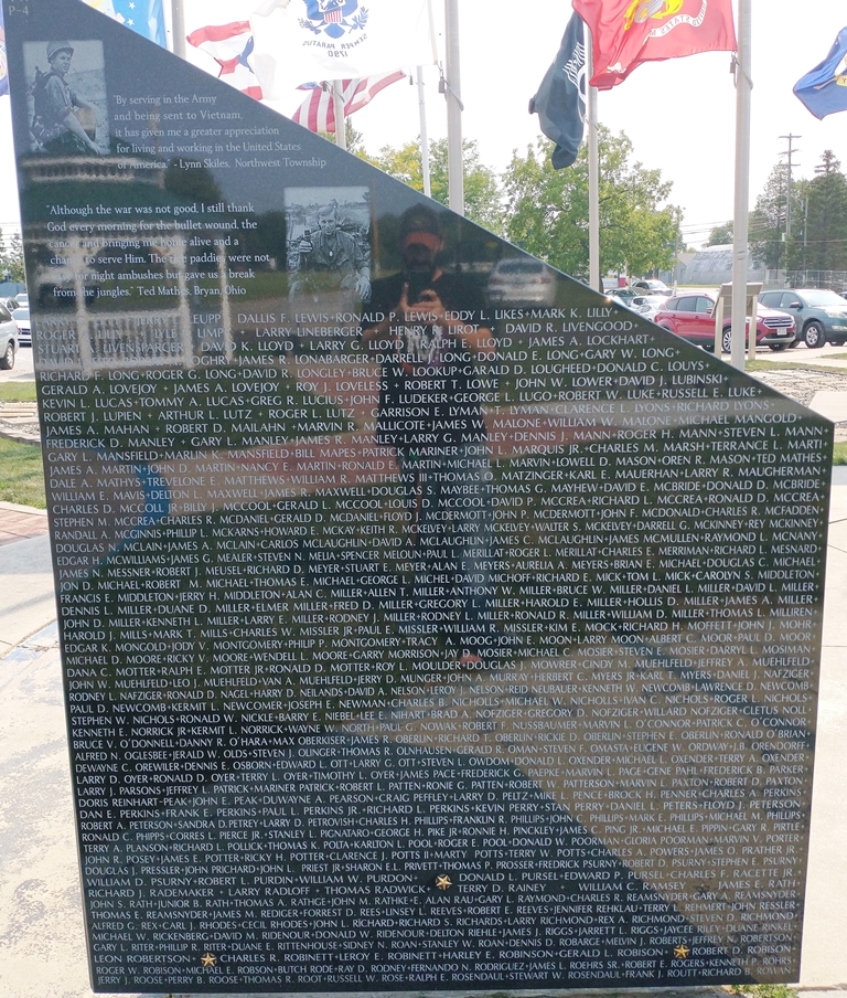 WILLIAMS COUNTY VIETNAM WAR NARRATIVE MEMORIAL STONE E