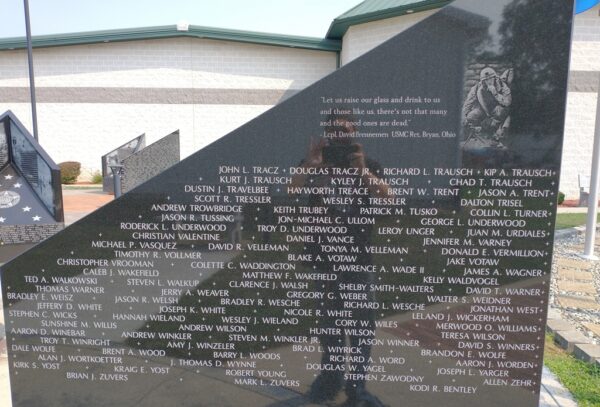 WILLIAMS COUNTY AFGHANISTAN WAR AND IRAQ WAR NARRATIVE MEMORIAL STONE E