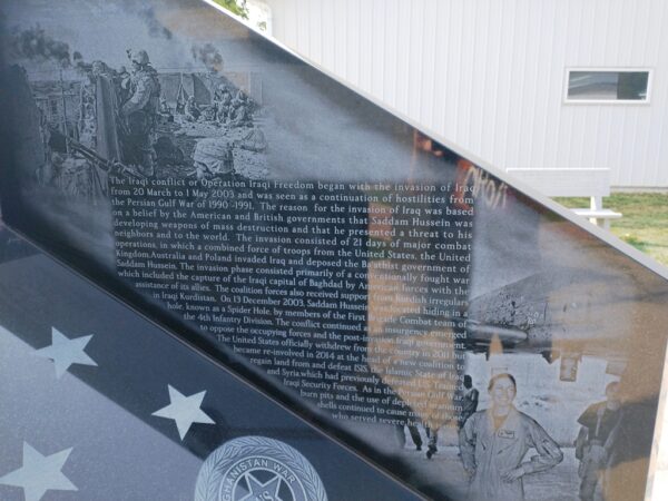 WILLIAMS COUNTY AFGHANISTAN WAR AND IRAQ WAR NARRATIVE MEMORIAL STONE C