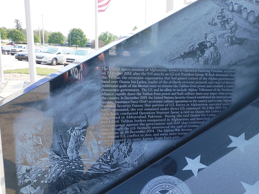 WILLIAMS COUNTY AFGHANISTAN WAR AND IRAQ WAR NARRATIVE MEMORIAL STONE B