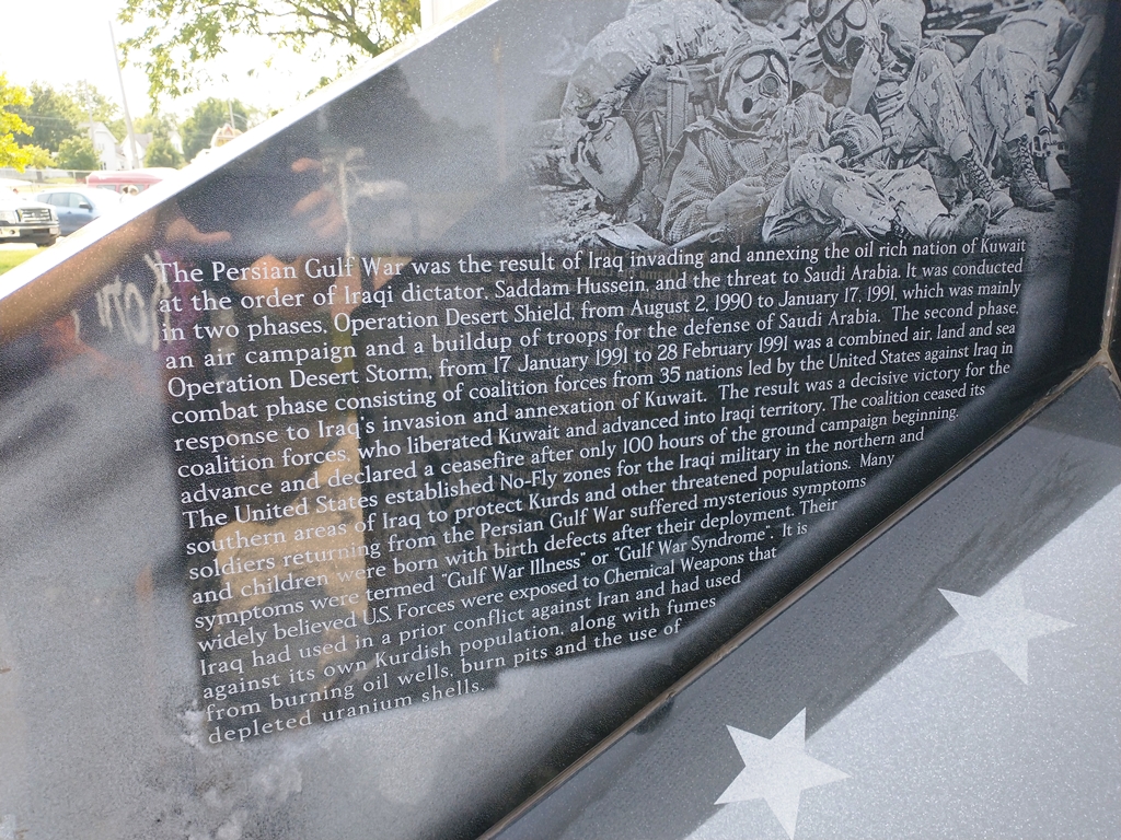 WILLIAMS COUNTY PERSIAN GULF WAR NARRATIVE MEMORIAL STONE B