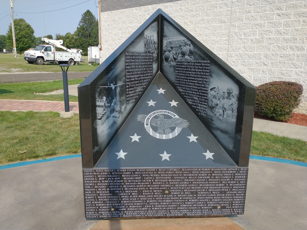 WILLIAMS COUNTY WORLD WAR II NARRATIVE MEMORIAL STONE M