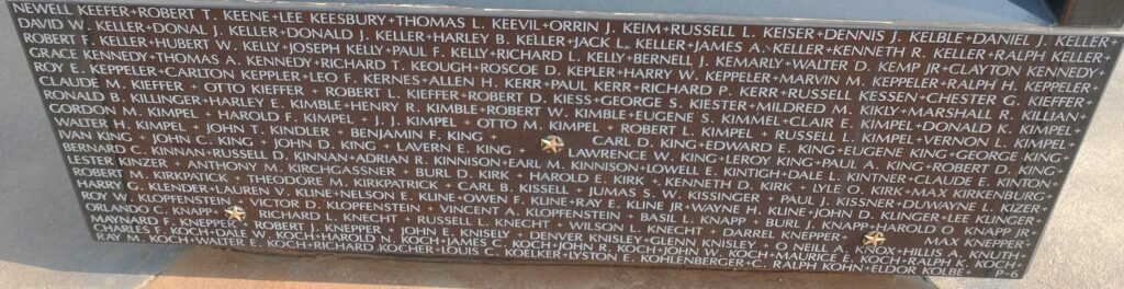 WILLIAMS COUNTY WORLD WAR II NARRATIVE MEMORIAL STONE J