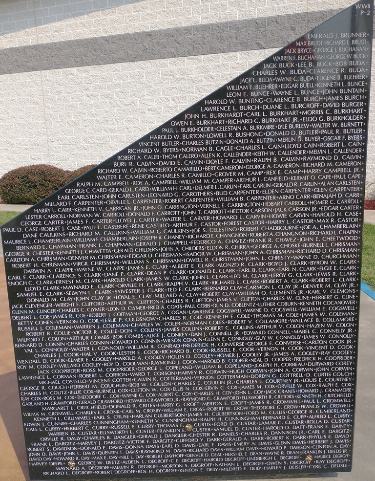WILLIAMS COUNTY WORLD WAR II NARRATIVE MEMORIAL STONE E