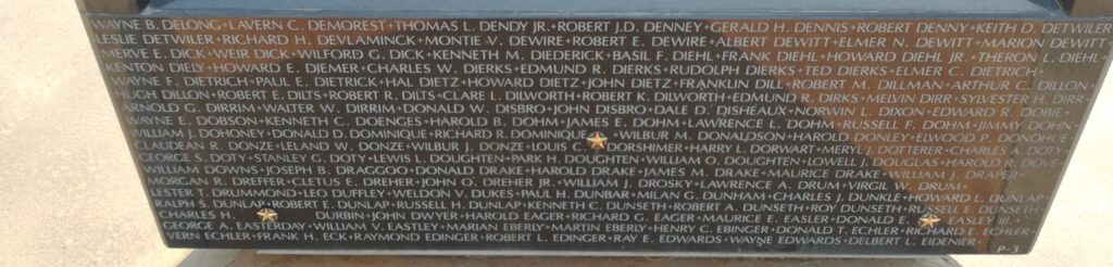 WILLIAMS COUNTY WORLD WAR II NARRATIVE MEMORIAL STONE D