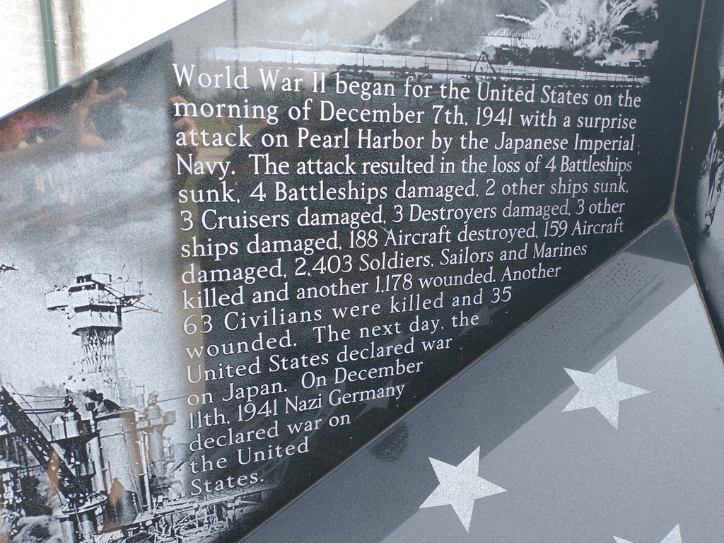 WILLIAMS COUNTY WORLD WAR II NARRATIVE MEMORIAL STONE B