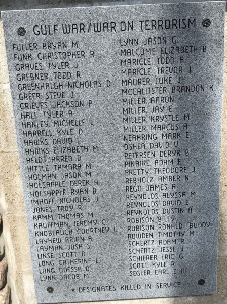 METAMORA HONOR ROLL MEMORIAL PLAQUE U