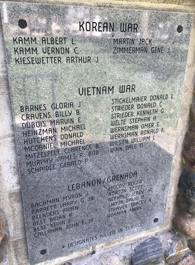 METAMORA HONOR ROLL MEMORIAL PLAQUE S