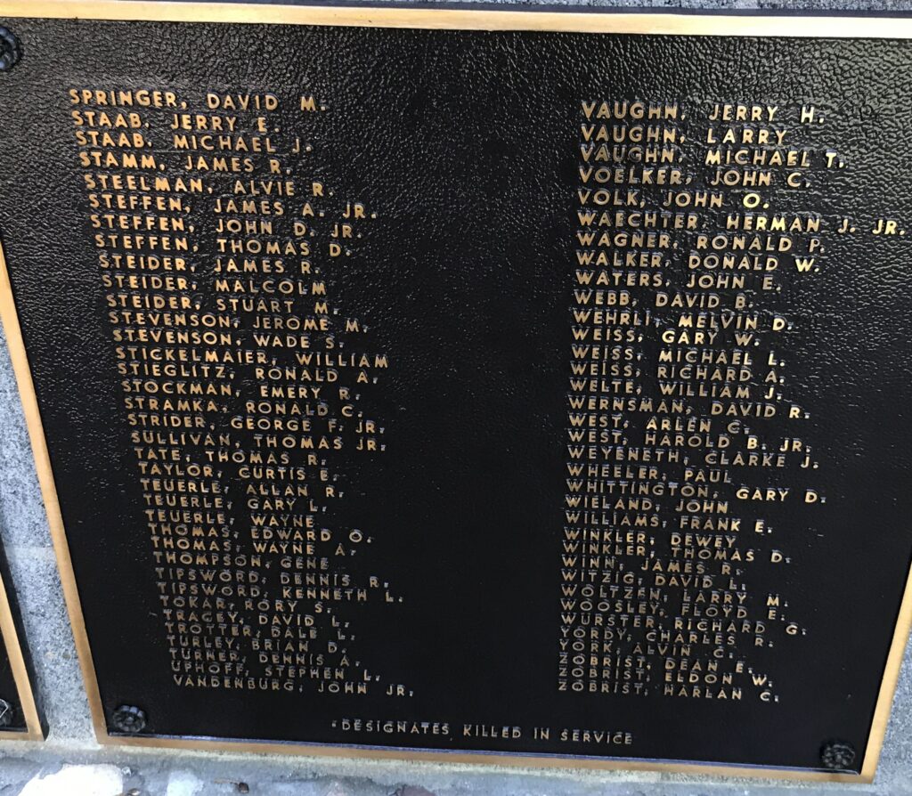 METAMORA HONOR ROLL MEMORIAL PLAQUE R