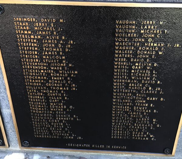 METAMORA HONOR ROLL MEMORIAL PLAQUE R