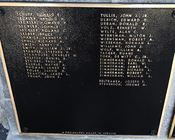 METAMORA HONOR ROLL MEMORIAL PLAQUE L