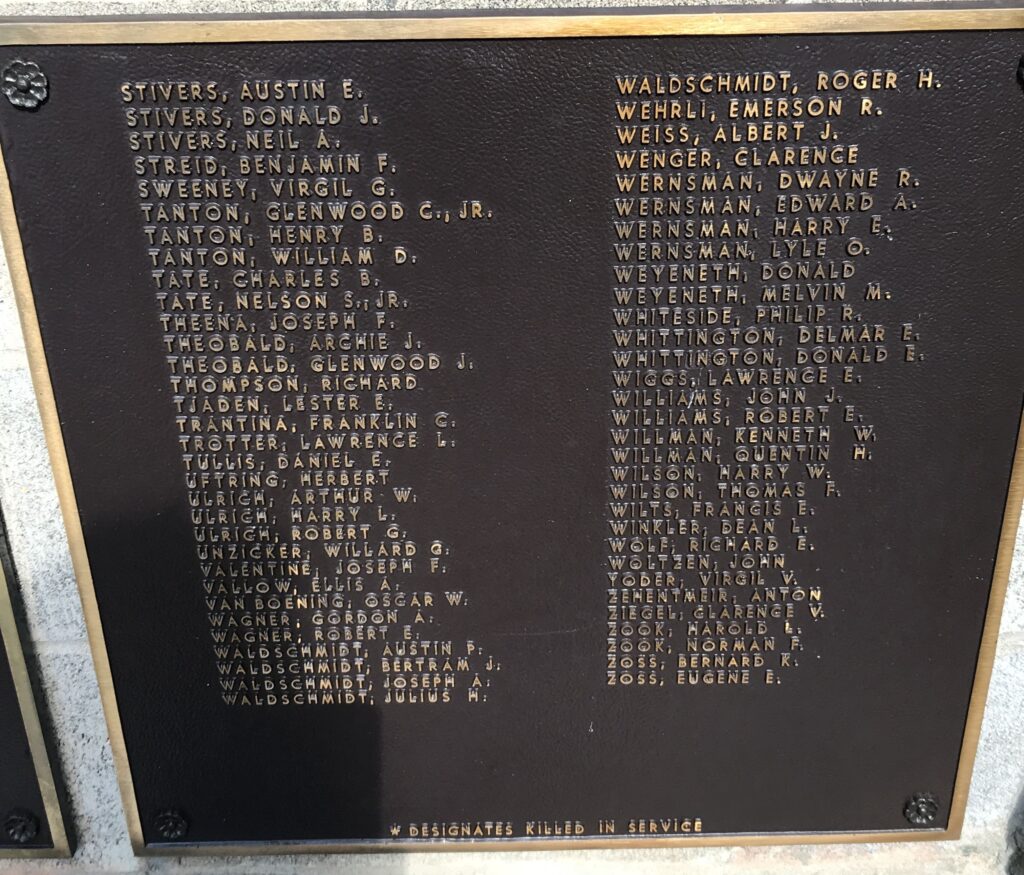 METAMORA HONOR ROLL MEMORIAL PLAQUE I