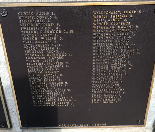 METAMORA HONOR ROLL MEMORIAL PLAQUE I