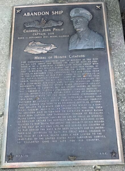 CAPTAIN JOHN P. CROMWELL MEDAL OF HONOR MEMORIAL PLAQUE