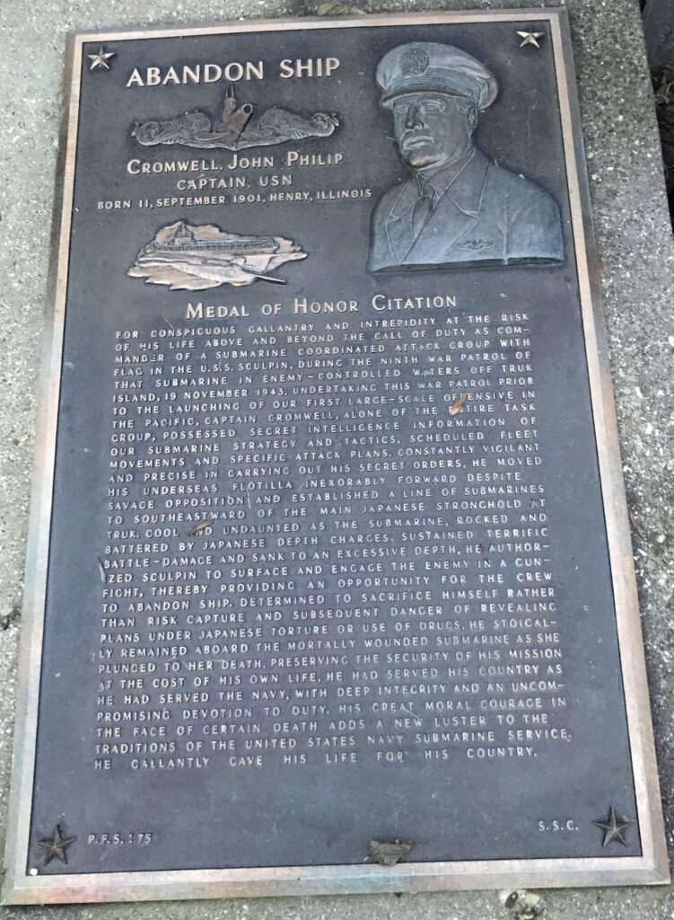 CAPTAIN JOHN P. CROMWELL MEDAL OF HONOR MEMORIAL PLAQUE