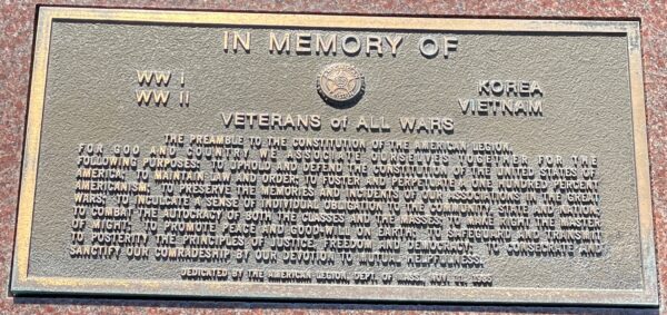 MASSACHUSETTS NATIONAL CEMETERY VETERANS OF ALL WARS MEMORIAL PLAQUE