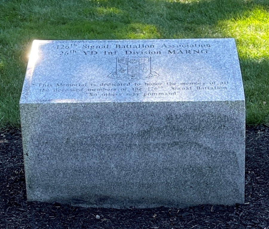 MASSACHUSETTS NATIONAL CEMETERY 126 SIGNAL BATTALION WAR MEMORIAL