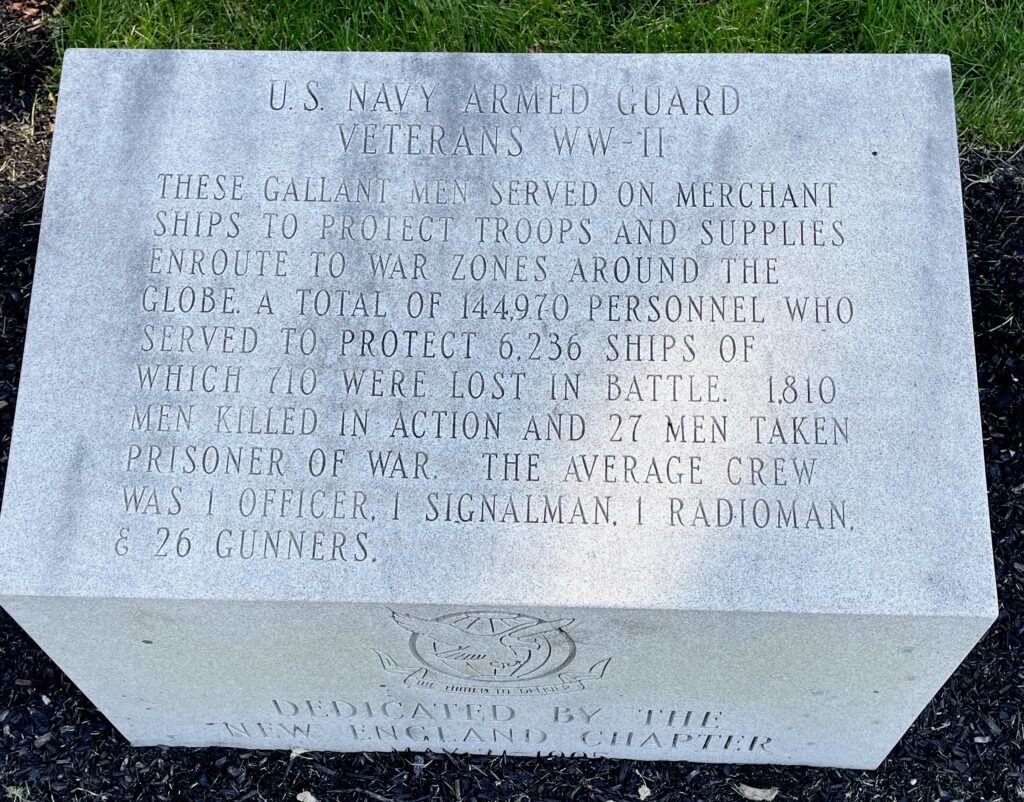 MASSACHUSETTS NATIONAL CEMETERY U.S. NAVY ARMED GUARD VETERANS OF WORLD WAR II MEMORIAL