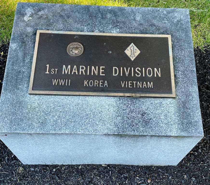 MASSACHUSETTS NATIONAL CEMETERY 1ST MARINE DIVISION  WAR MEMORIAL