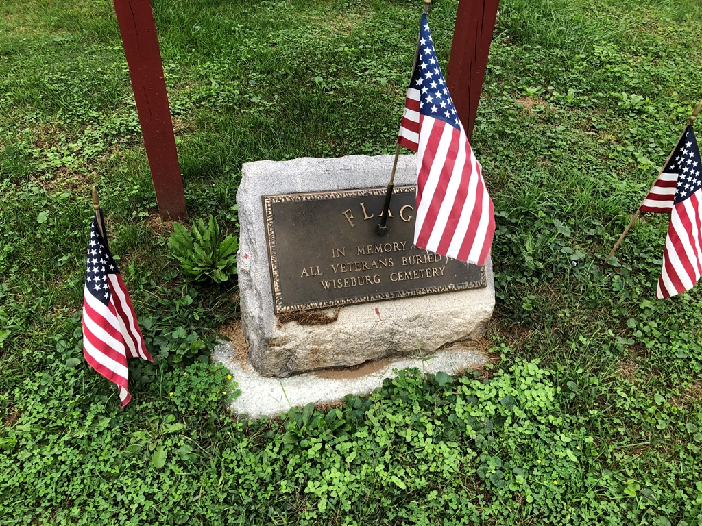 WISEBURG CEMETERY ALL VETERANS MEMORIAL FLAG PLAQUE