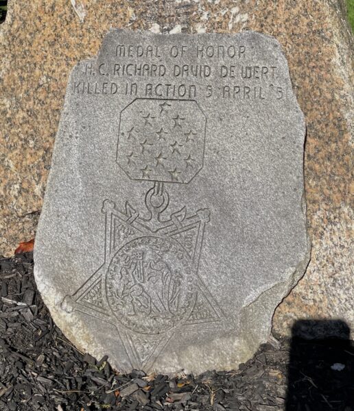 H.C. RICHARD DAVID DE WERT MEDAL OF HONOR WAR MEMORAL CLOSE-UP