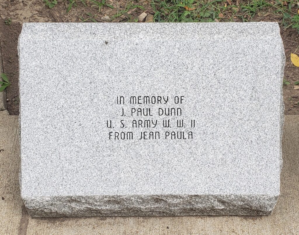 J. PAUL DUNN U.S. ARMY W.W. II MEMORIAL