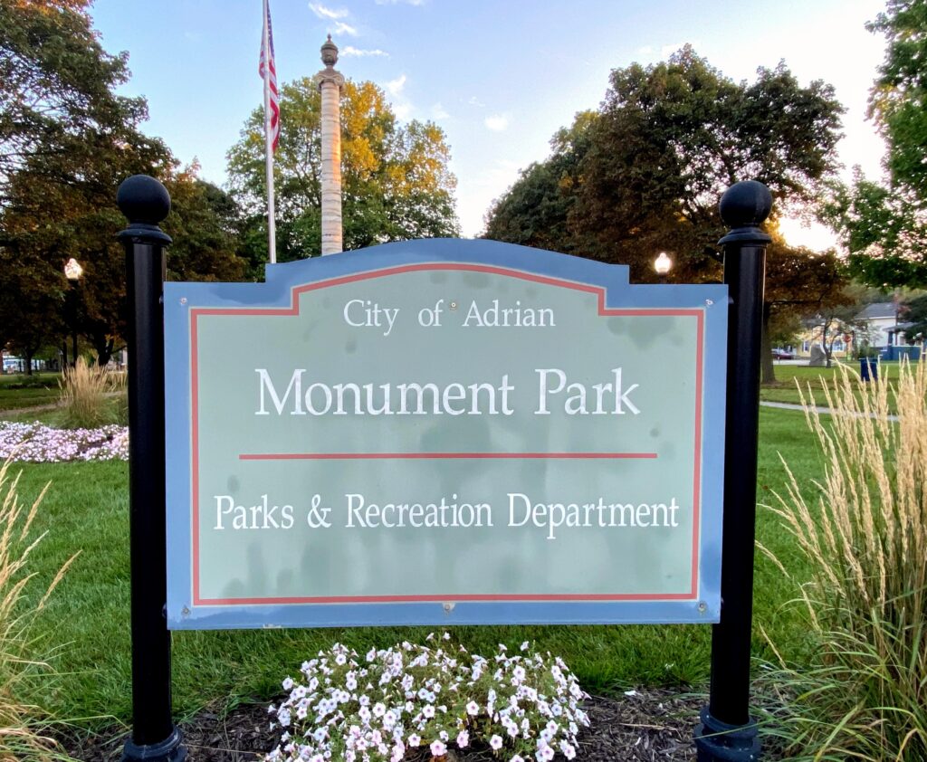 CITY OF ADRIAN MONUMENT PARK MARKER