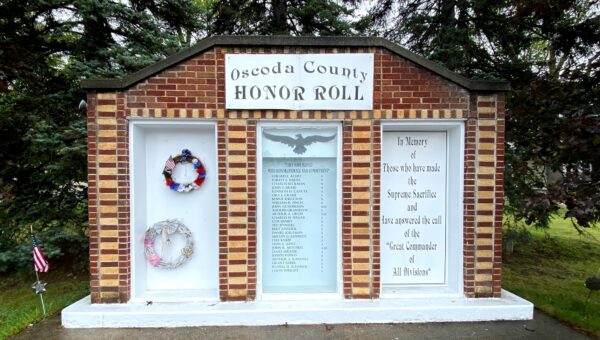 OSCODA COUNTY HONOR ROLL WAR MEMORIAL