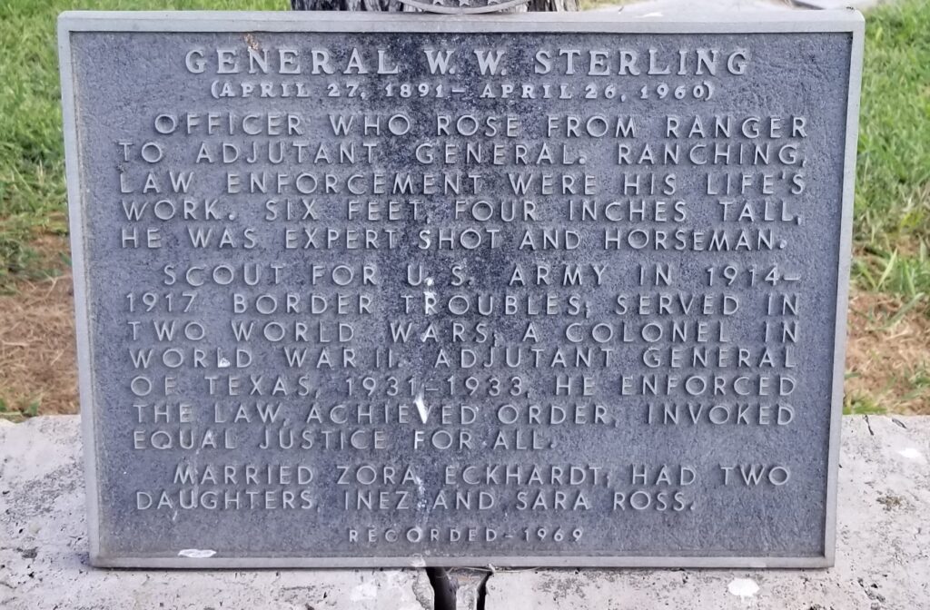 GENERAL W.W. STERLING WAR MEMORIAL MARKER