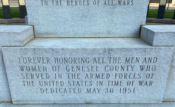 GENESEE COUNTY ALL WARS VETERANS MEMORIAL STONE