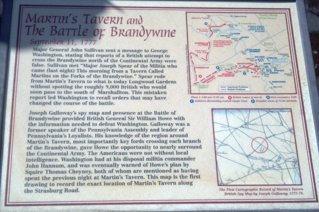MARTIN’S TAVERN AND THE BATTLE OF BRANDYWINE MEMORIAL PANEL