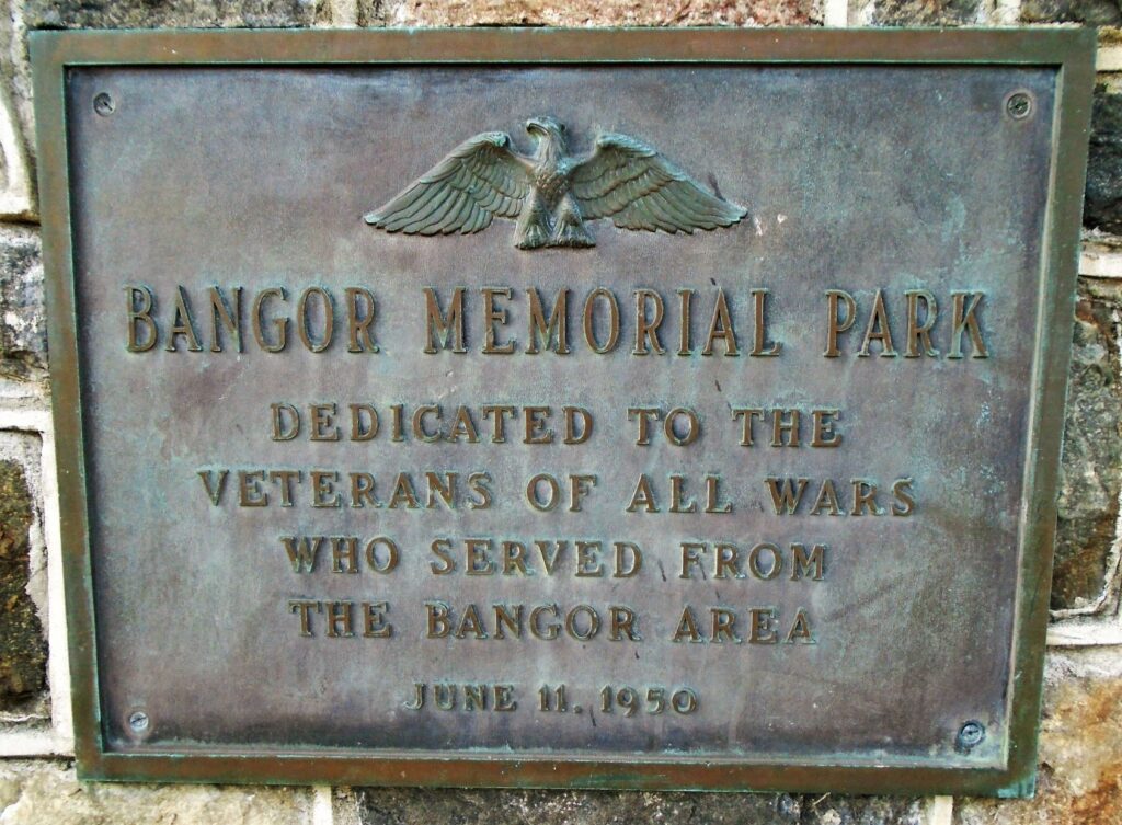 BANGOR MEMORIAL PARK PLAQUE