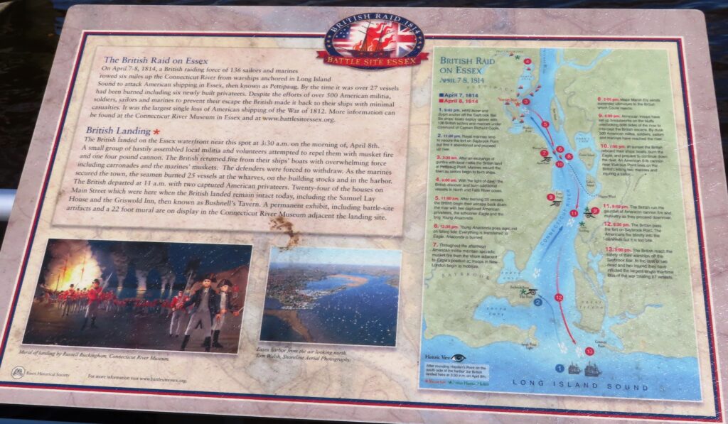 BRITISH RAID 1814 BATTLE SITE ESSEX WAR MEMORIAL PANEL