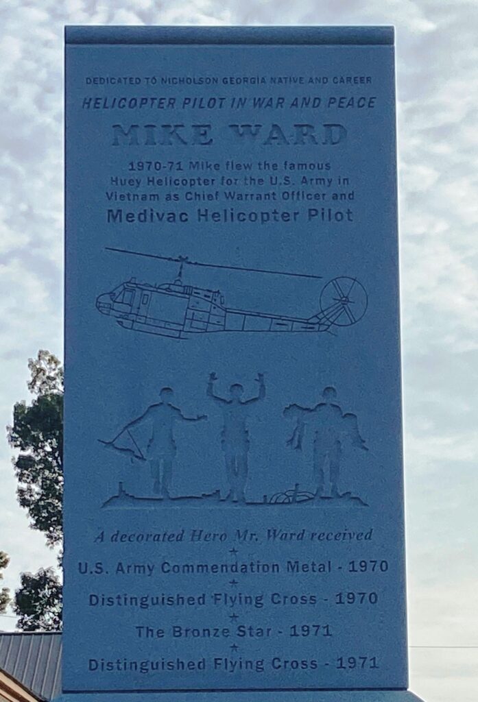 MIKE WARD MEDIVAC HELICOPTER PILOT WAR MEMORIAL CLOSE-UP