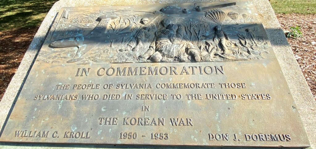 SYLVANIA, OH KOREAN WAR MEMORIAL PLAQUE